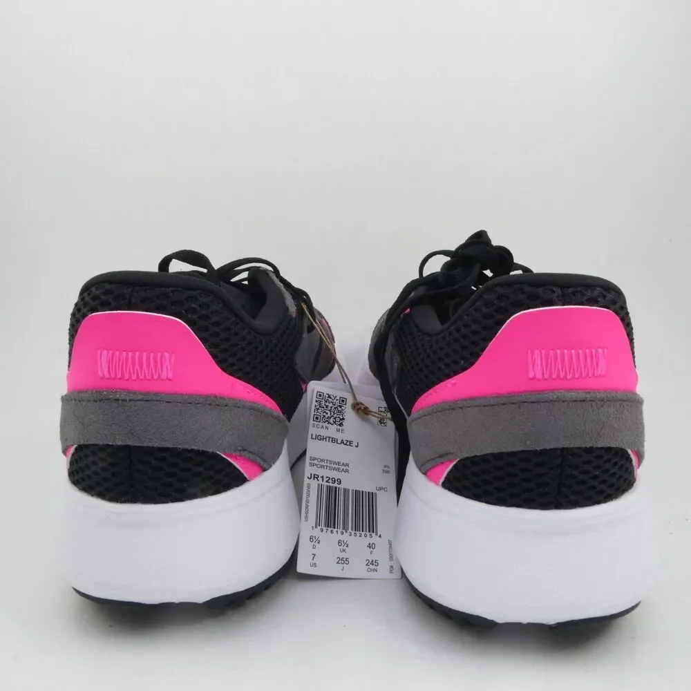Adidas Kids US 7 Lightblaze Trainers Black/Pink JR1299 Lowtop Sneakers